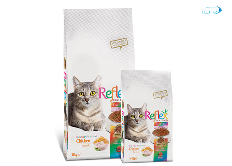 reflex-cat-multicolor.jpg غذا گربه بالغ رفلکس مولتی کالر مرغ - تصویر 1